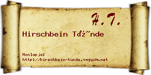 Hirschbein Tünde névjegykártya